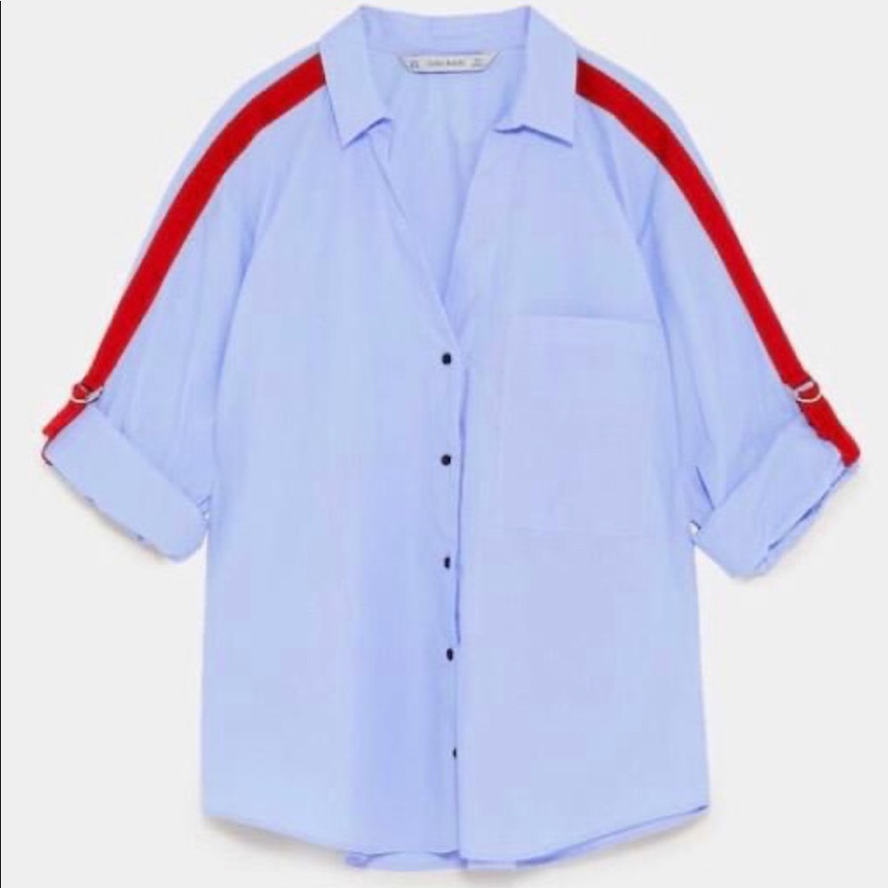 ☎️ ZARA Basic - side stripe shirt ☎️